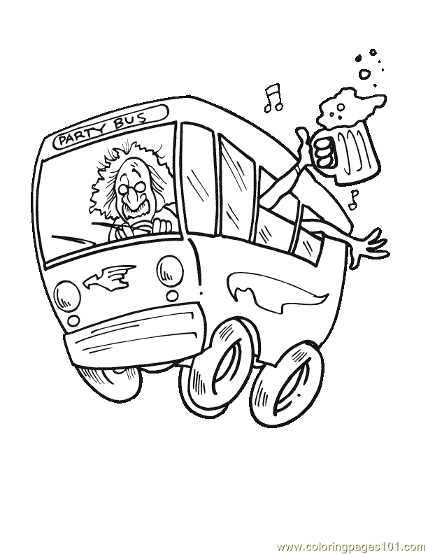 612x792 Party Bus Coloring Page
