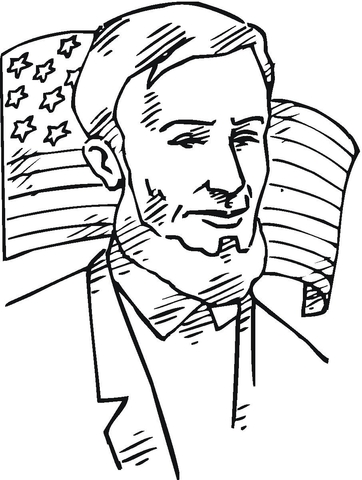 362x480 Lincoln In Front Of American Flag Coloring Page Free Printable