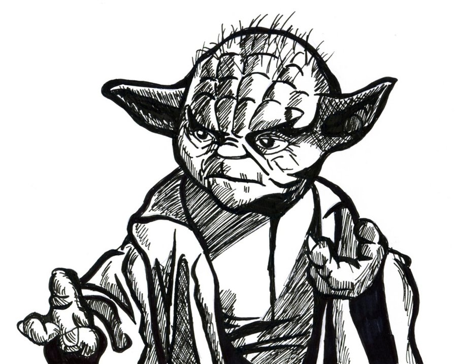 900x717 Yoda Line Drawing By Hanfaw888