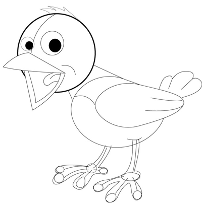 400x411 How To Draw Cartoon Birds With Easy Step By Step Drawing Tutorial
