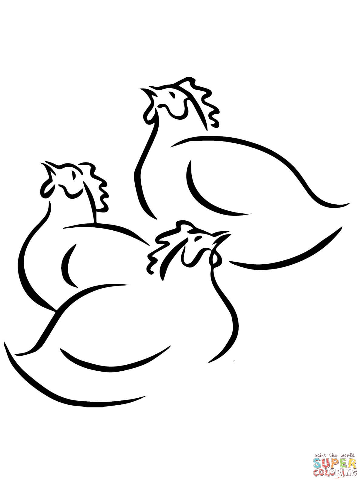 1200x1600 Three French Hens Coloring Page Free Printable Coloring Pages
