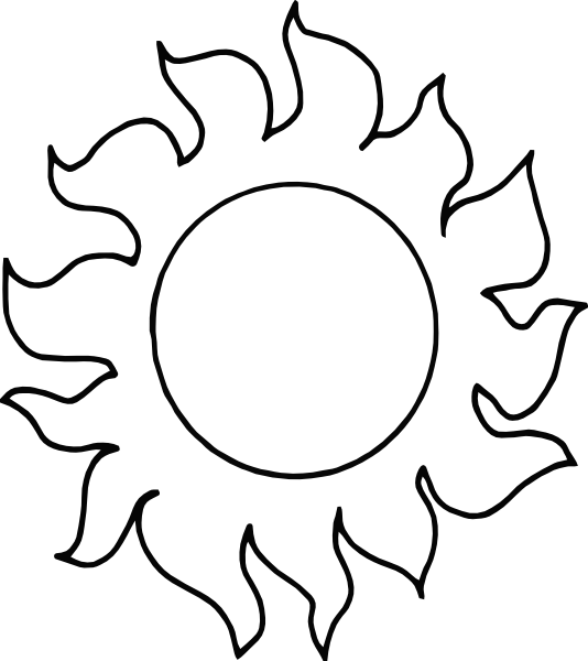 534x600 Sun Line Drawing Clipart