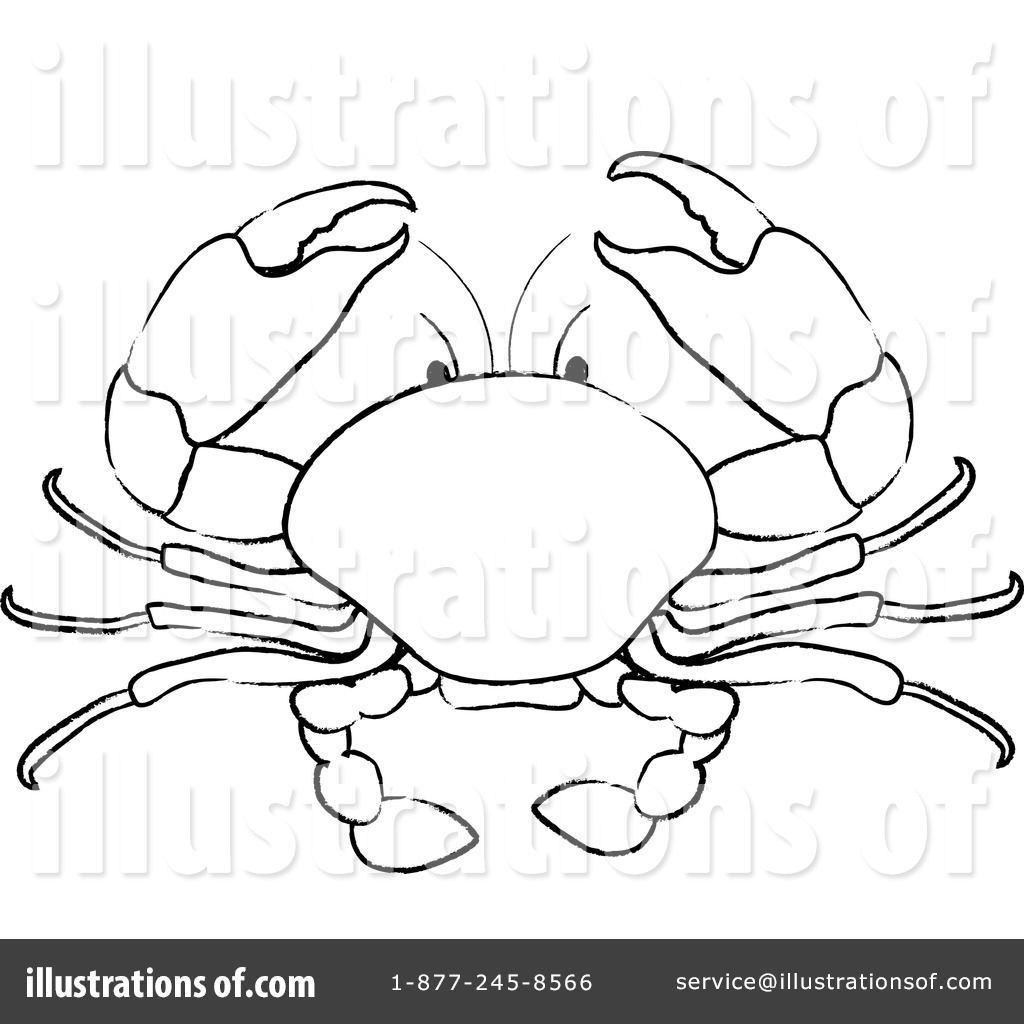 1024x1024 Crab Clipart Line Drawing