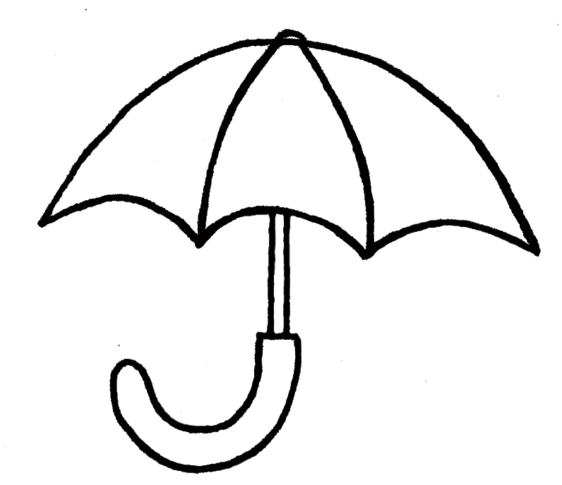 796x688 Umbrella Clipart Line Drawing