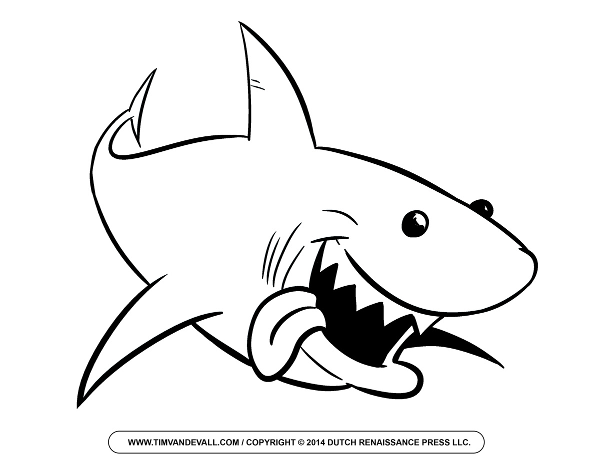 1200x927 Bull Shark Clipart Line Drawing