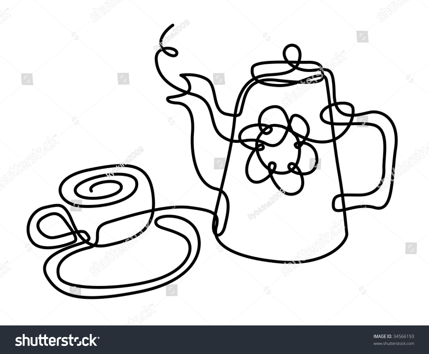 1500x1239 Drawn Mug Line Drawing