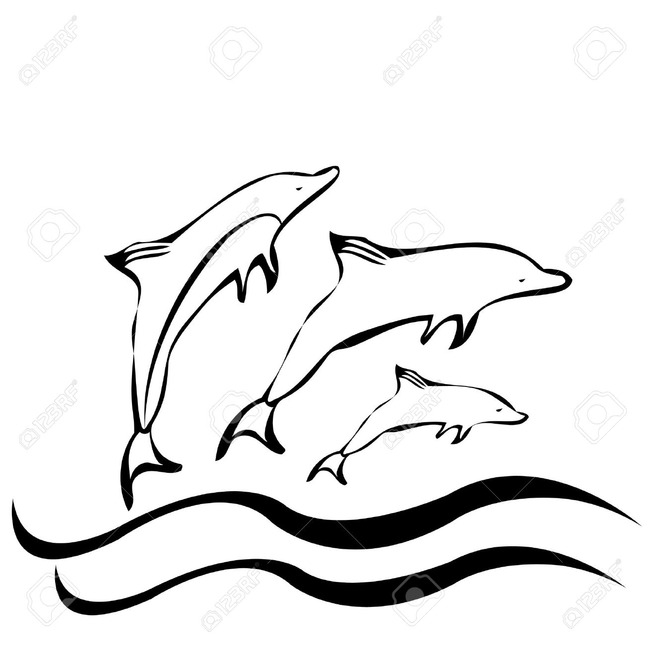 1300x1300 Drawn Dolphines Dolphin Fish