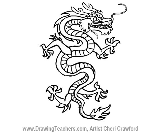 550x455 Chinese Dragon Drawing
