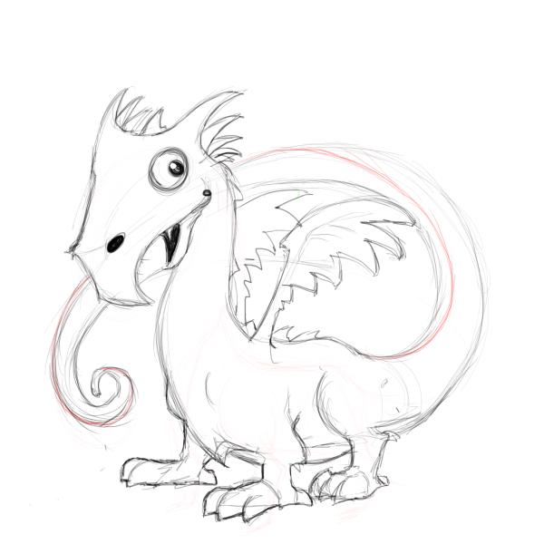 600x600 Simple Dragon Drawings