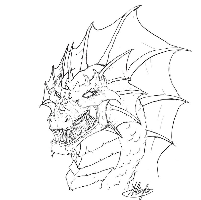 Line Drawing Dragon at GetDrawings | Free download