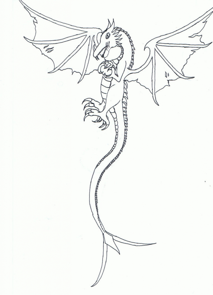 738x1024 Line Drawing Of Dragon Drawing Dragons Step Step Dragons Draw