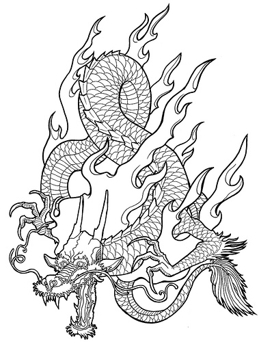 Line Drawing Dragons at GetDrawings | Free download