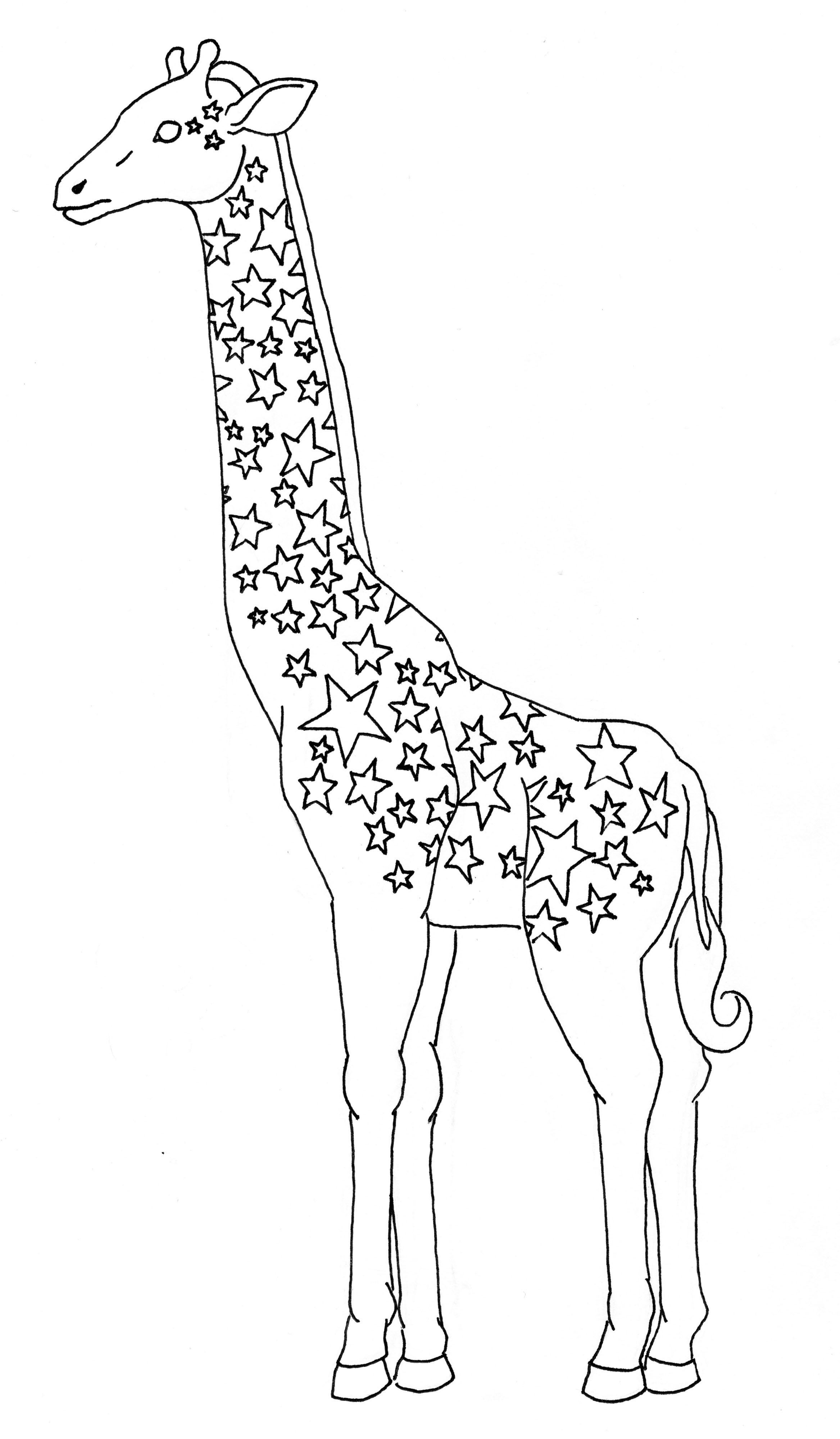 2335x4000 Giraffe Drawing Unique Giraffe Line Drawing Free Draw To Color