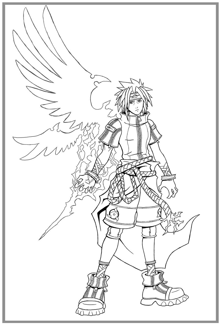 900x1324 Kingdom Hearts Sasuke Lines By Arvalis