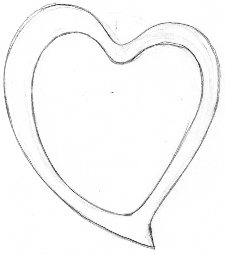 904x1024 3d Heart Sketch Step By Step How To Draw 3d Hearts