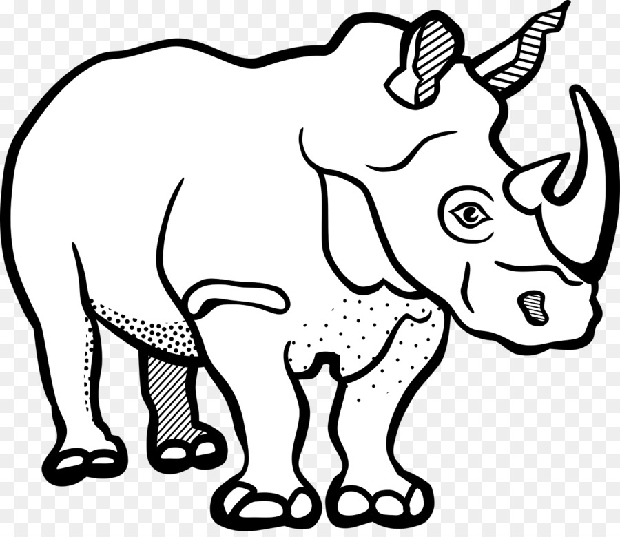 900x780 Rhinoceros Line Art Drawing Clip Art