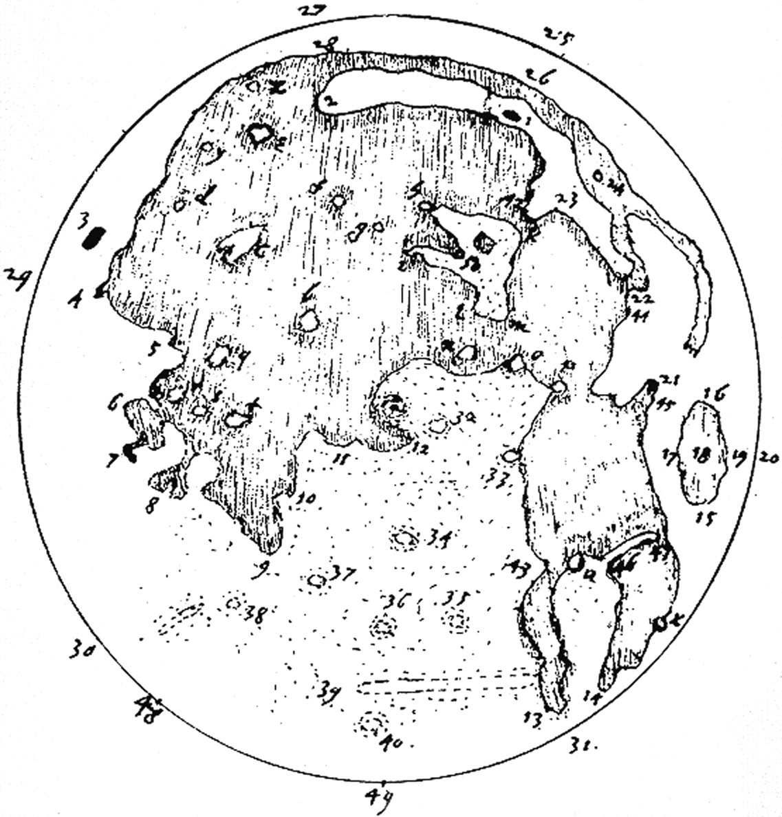 1137x1188 Harriot's Maps Of The Moon New Interpretations Notes And Records