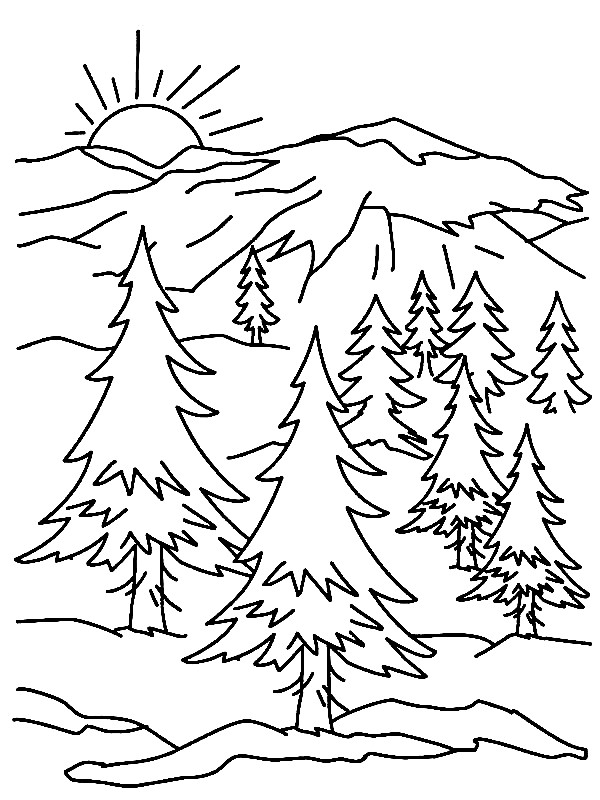 600x800 Mountains Coloring Pages
