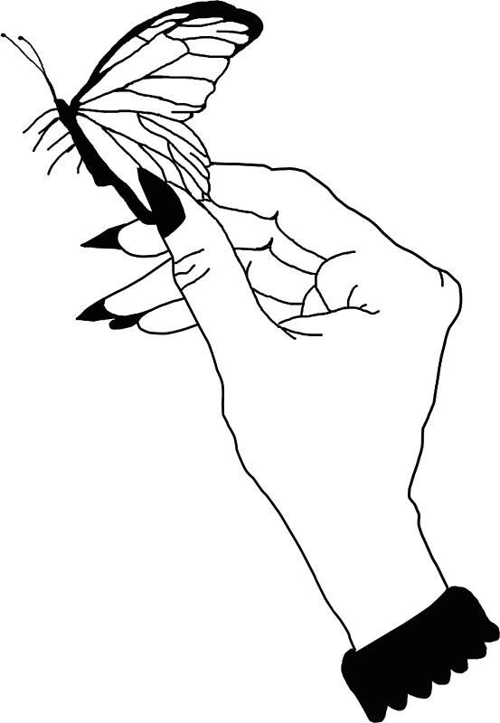 553x800 Tumblr Butterfly Line Drawing Stickers By Carspire Redbubble