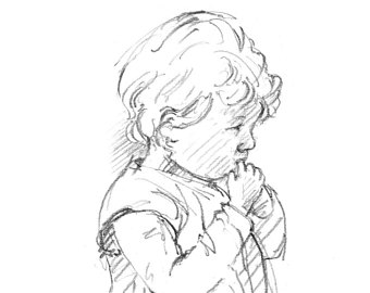 340x270 Drawing Of A Girl Etsy