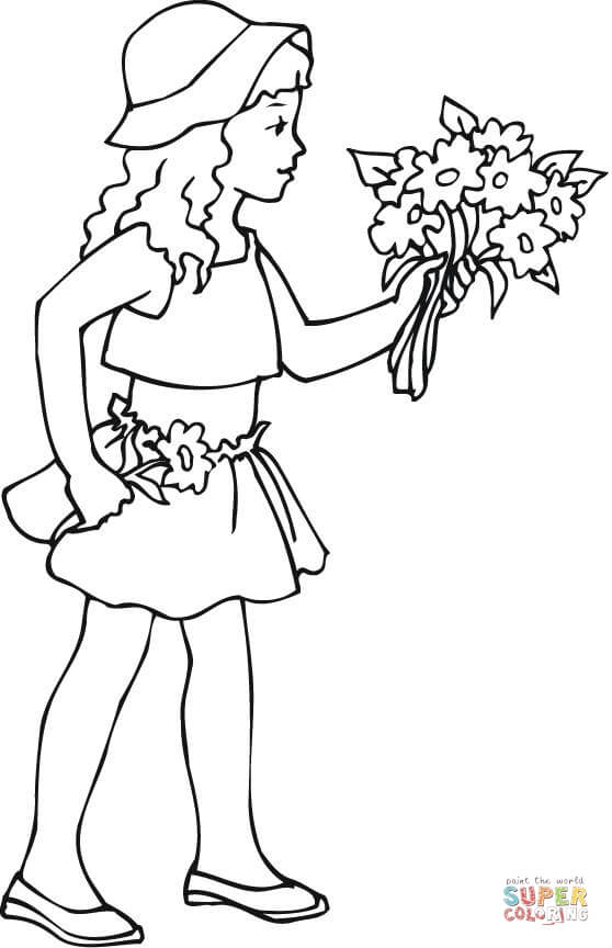 Line Drawing Of A Girl