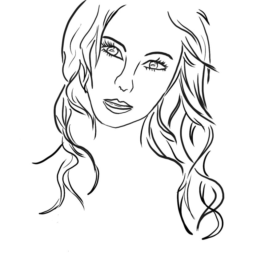 900x822 Line Art (Girl) By Yumenokokoro123