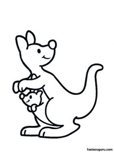 236x314 Drawn Kangaroo Printable