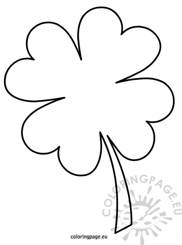 595x804 Four Leaf Clover Template Coloring Page