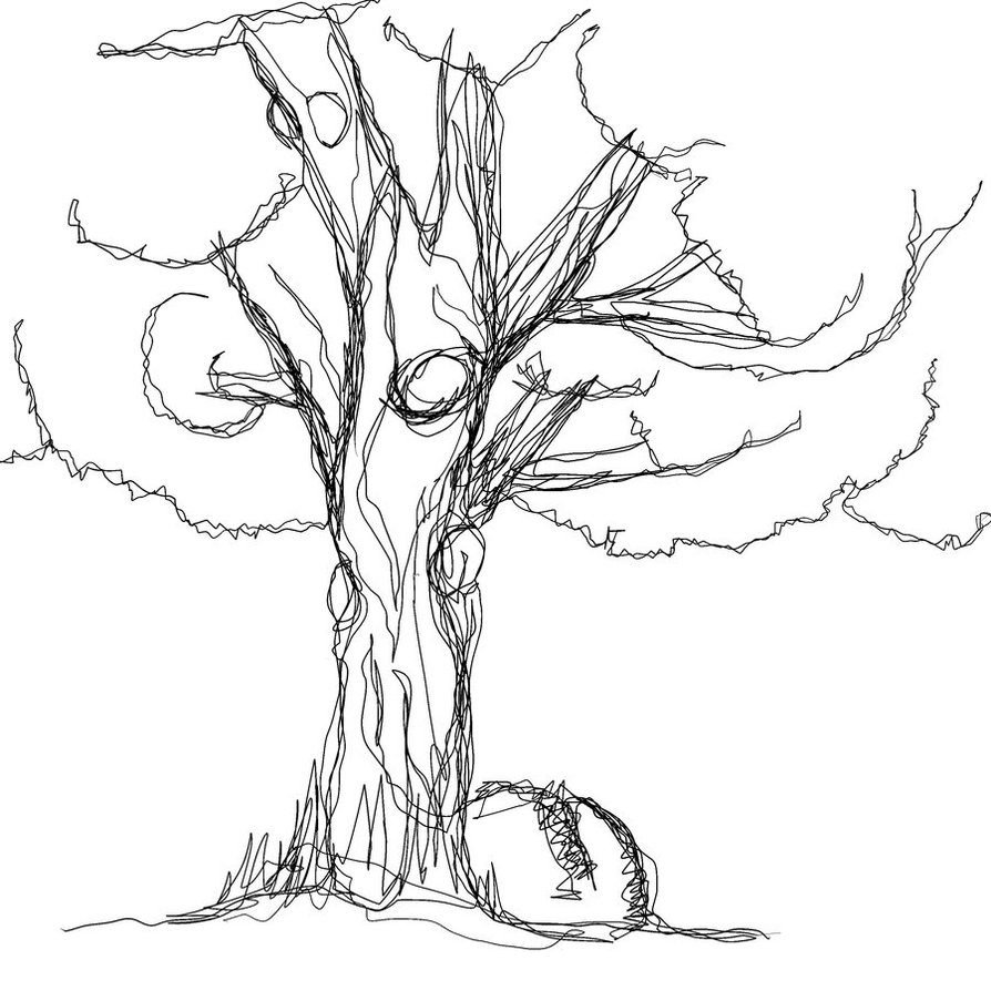 Line Drawing Of A Tree