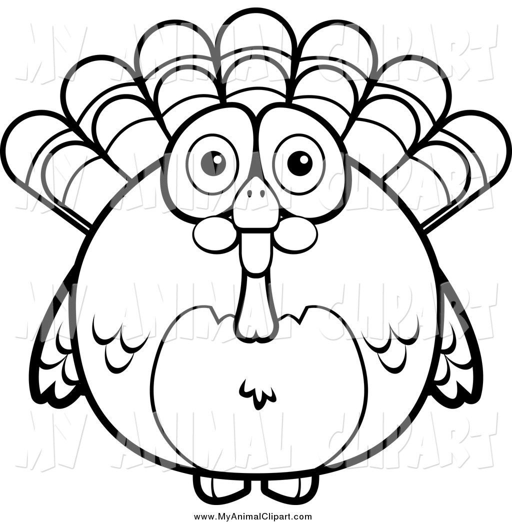 1024x1044 Clip Art Of A Lineart Chubby Turkey Bird By Cory Thoman