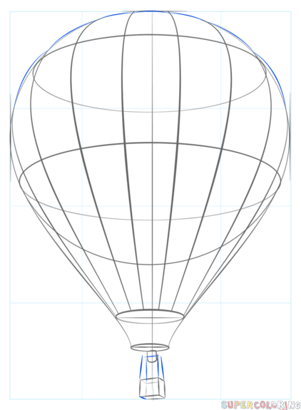 422x575 How To Draw A Hot Air Balloon Step By Step Drawing Tutorials