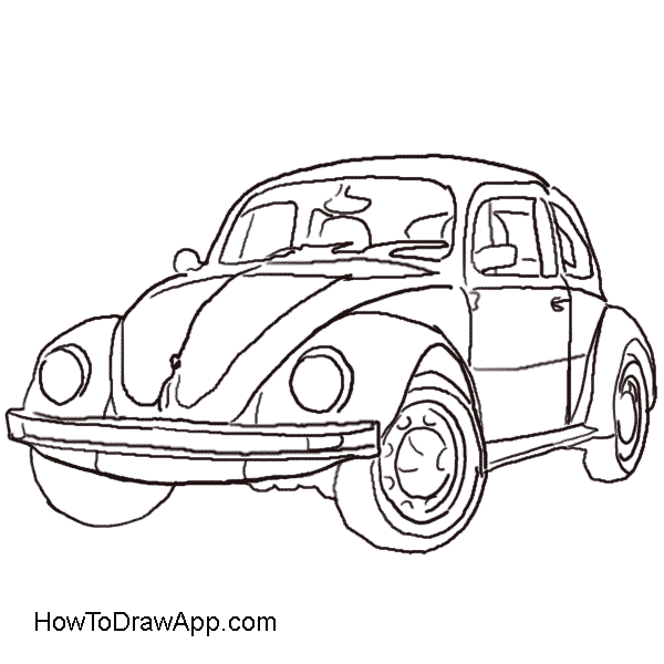 600x600 How To Draw A Volkswagen Beetle Aka Volkswagen Bug
