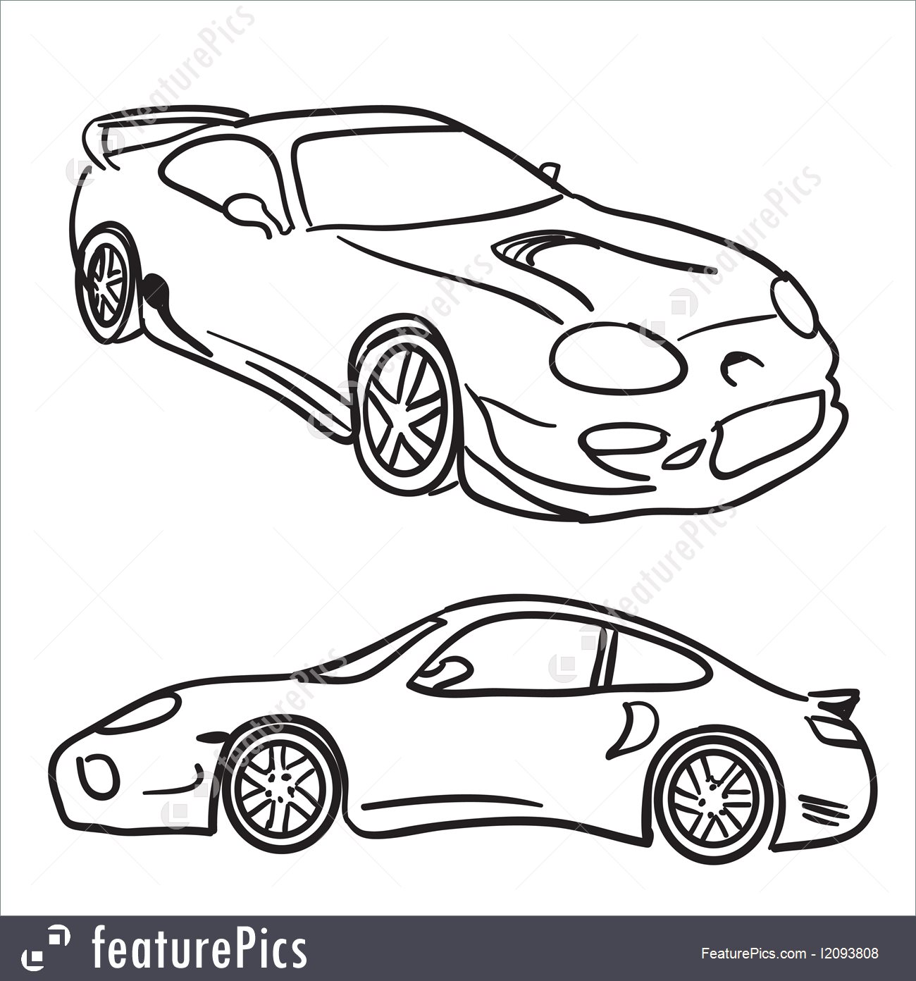 1300x1392 Sports Car Sketches Illustration