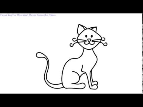 480x360 How To Draw A Simple Cat Line Drawing