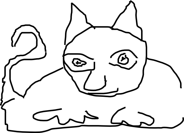 600x434 Mad Cat Line Drawing Clip Art
