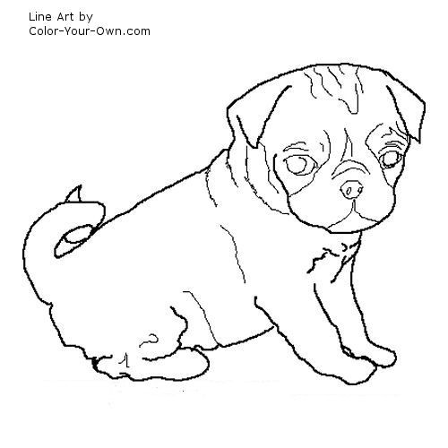 500x500 Cute Dog Line Drawing