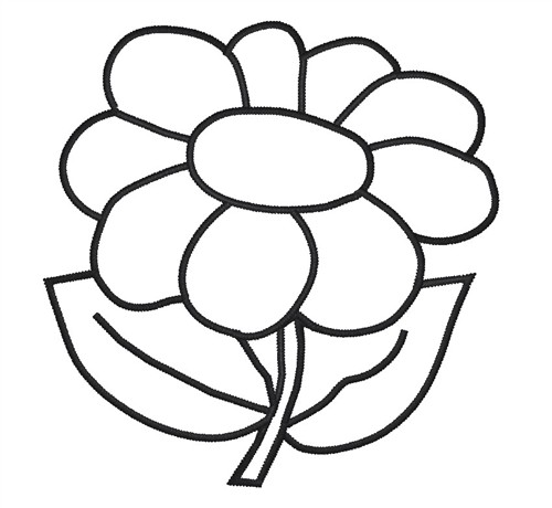 500x460 Flower Outline Drawing Clipart
