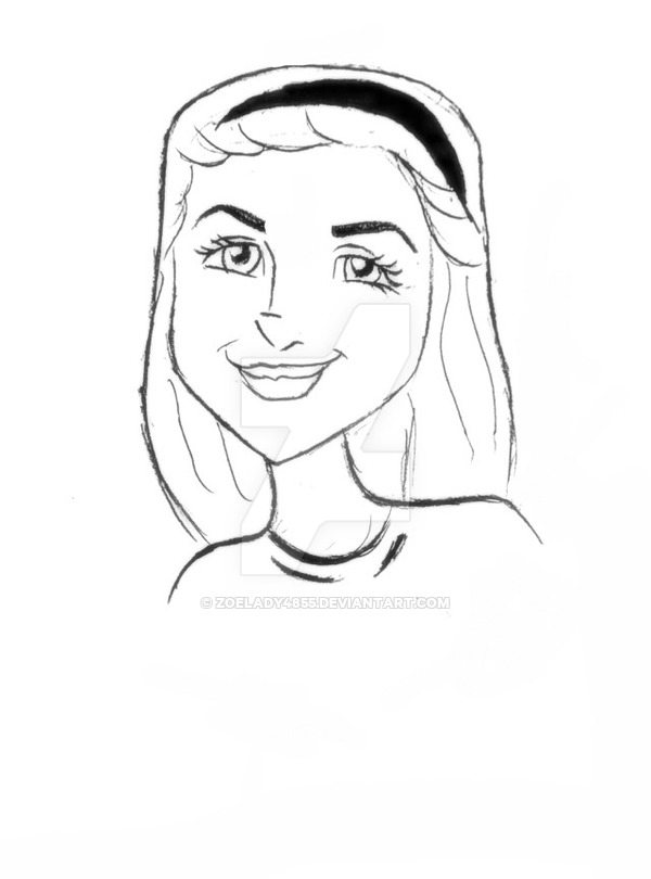 600x810 Line Drawing Of A Girl By Zoelady4855