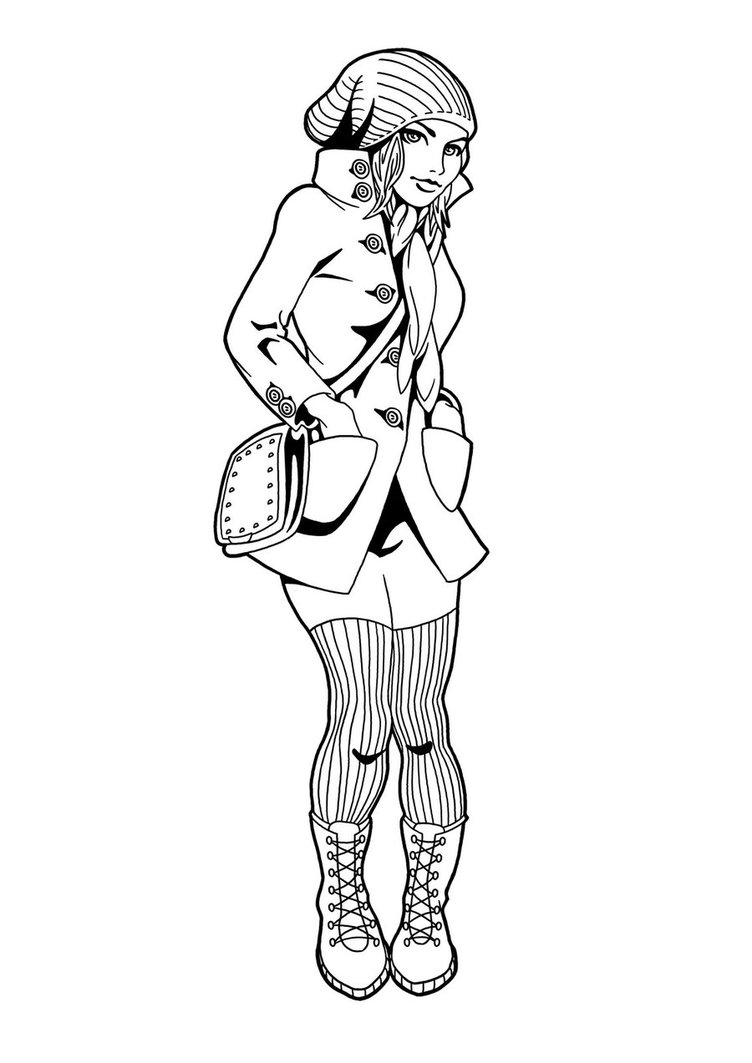 752x1063 Winter Girl Lines By Deviantashtareth