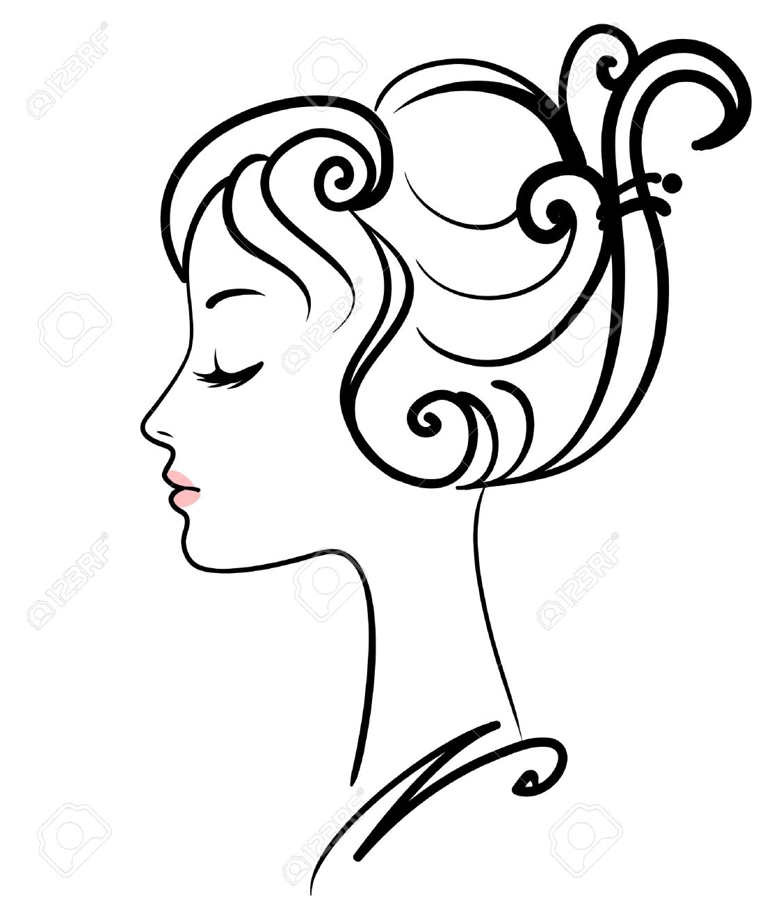 1113x1300 Beautiful Girl Face Vector Illustration Royalty Free Cliparts