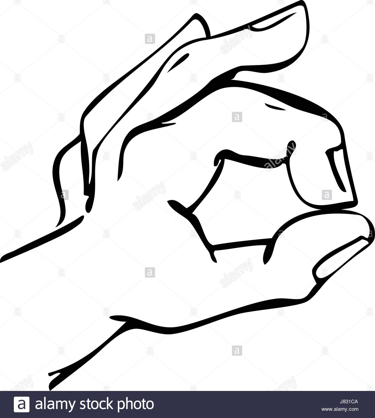 1248x1390 Cartoon Line Drawing Of Human Hand Showing Ok Symbol Stock Vector