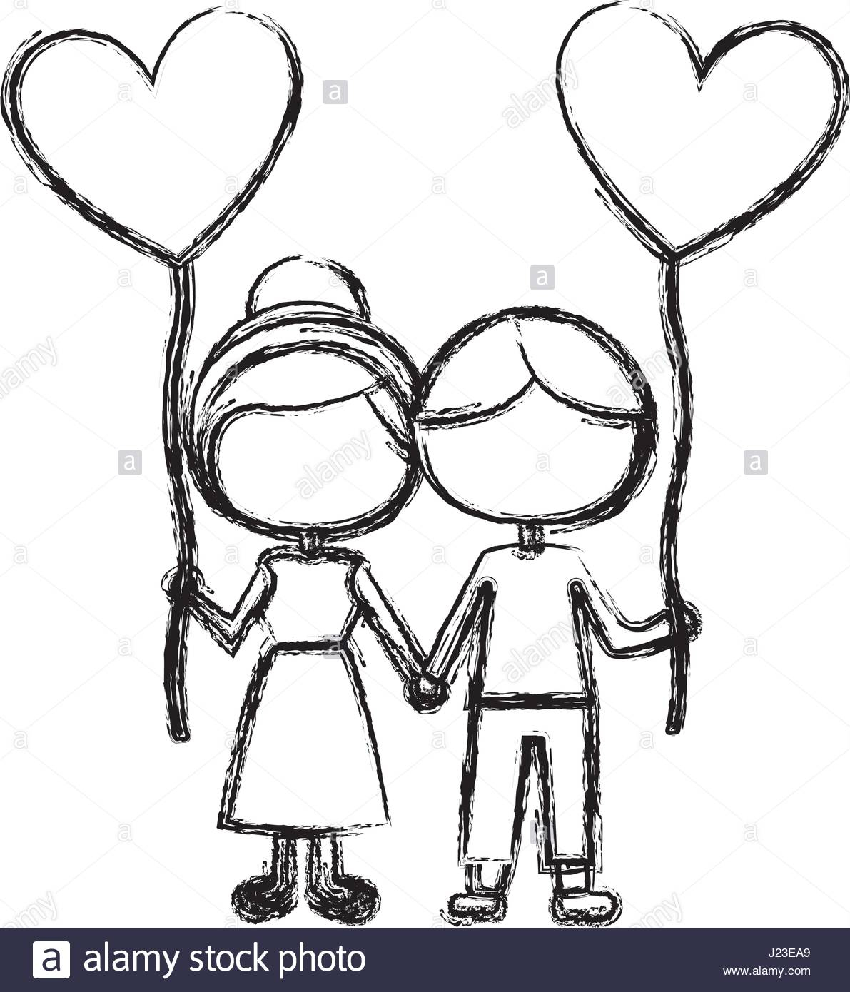 1191x1390 Boy Heart With Girl Line Drawing Broken Heart Boy And Girl Sketch