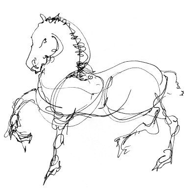 400x390 Horse Line Drawing