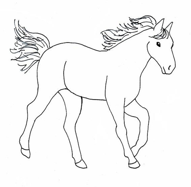 650x637 Coloring Pages Horse Drawing For Kids Template 19 Coloring Pages