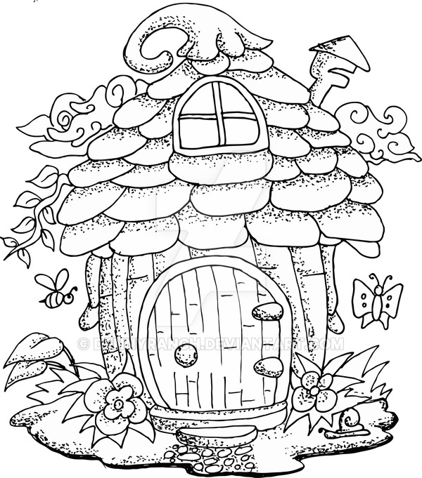 600x681 Illustration Of A Fairy House Hand Drawn By Dennyranch