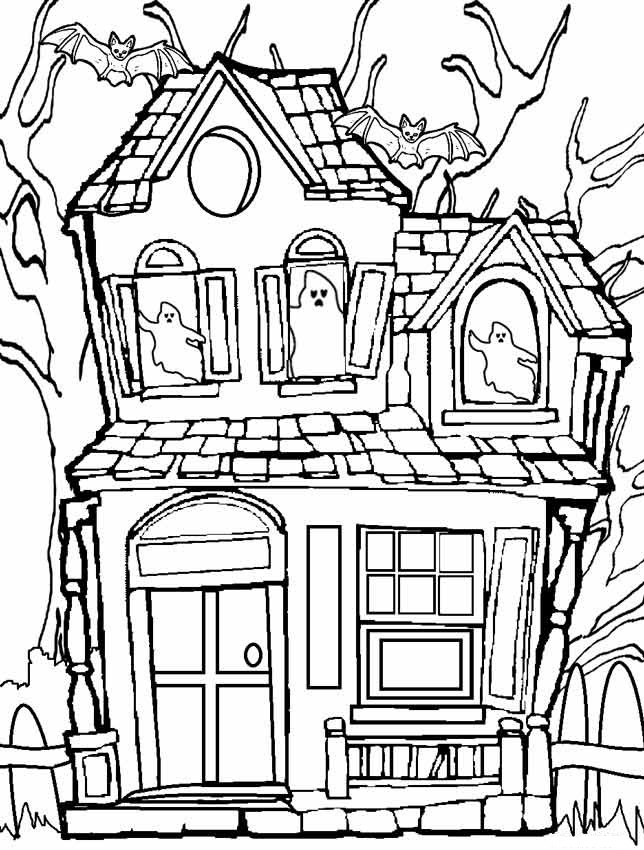 644x850 Printable Haunted House Coloring Pages Coloring Me