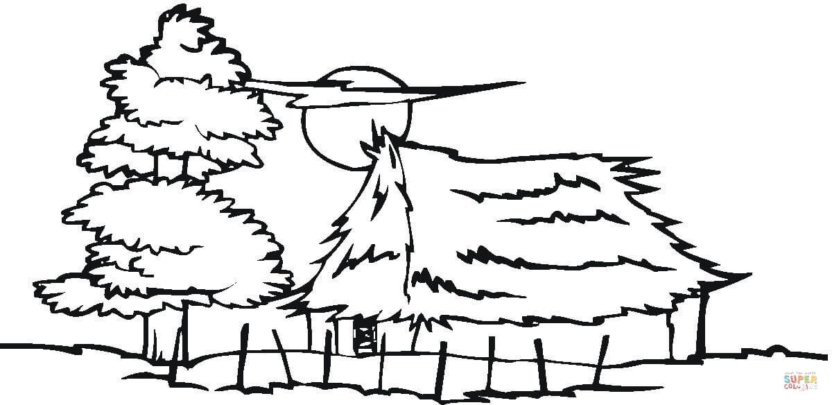 1200x584 Summer House In The Village Coloring Page Free Printable