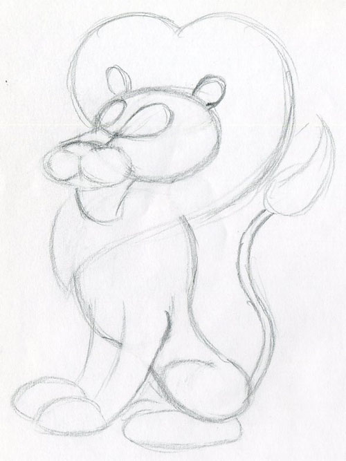 500x667 How To Draw Cartoon Lion In Few Easy Steps.