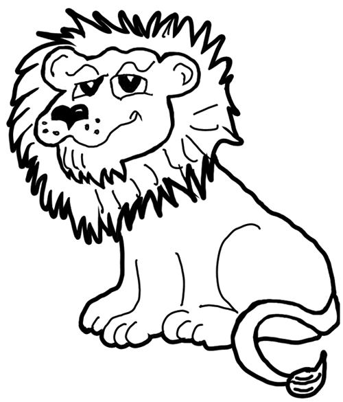 500x585 How To Draw Cartoon Lions Jungle Animals Step By Step Drawing