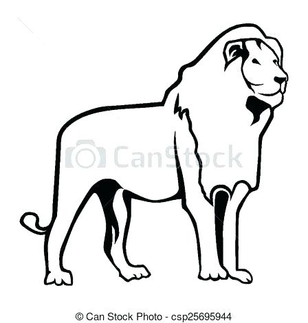 448x470 Lion Drawing Outline